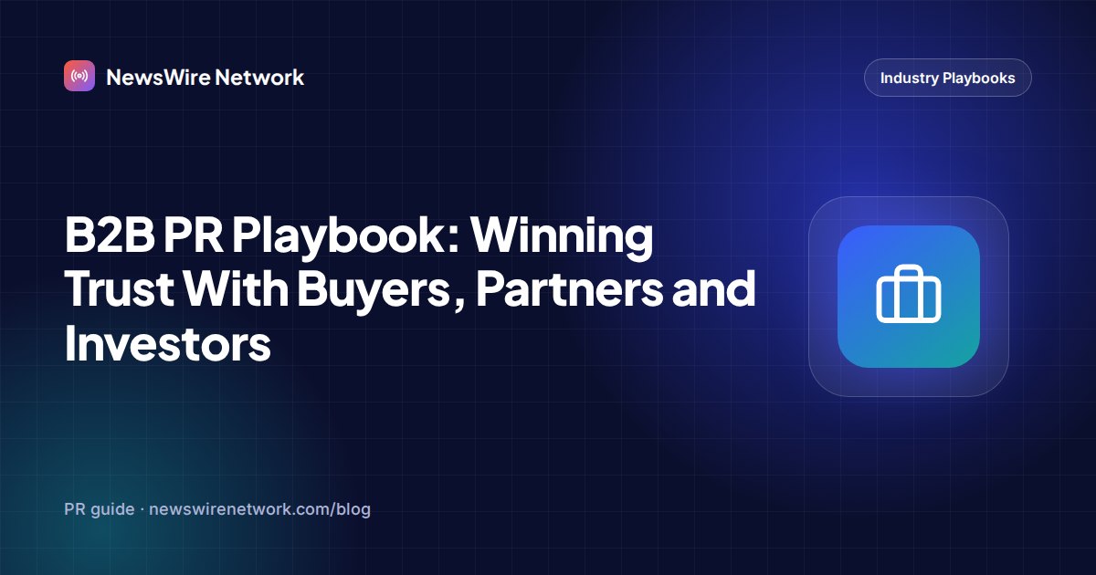 B2B PR Playbook: Winning Trust With Buyers, Partners and Investors