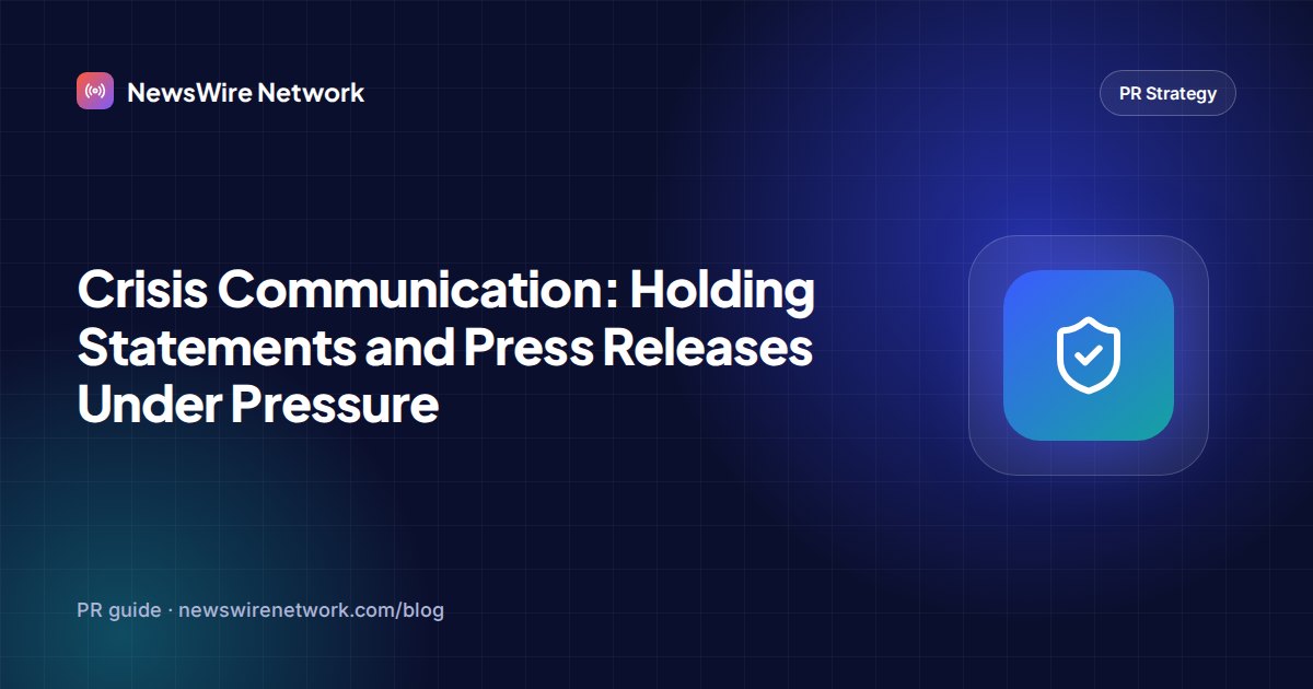 Crisis Communication: Holding Statements and Press Releases Under Pressure