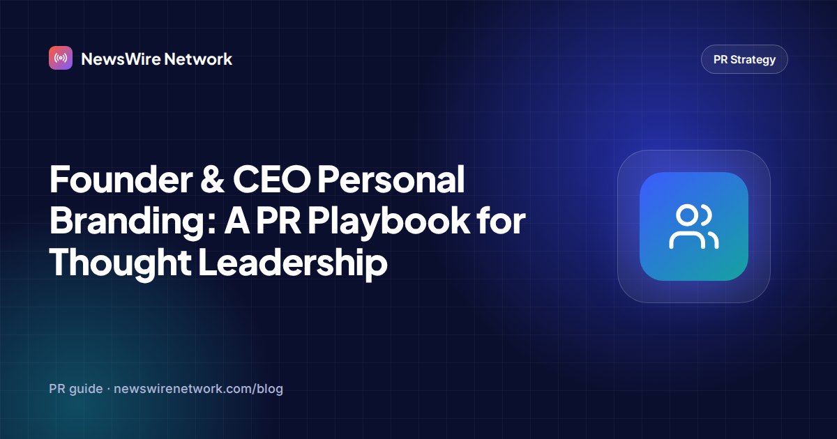 Founder & CEO Personal Branding: A PR Playbook for Thought Leadership