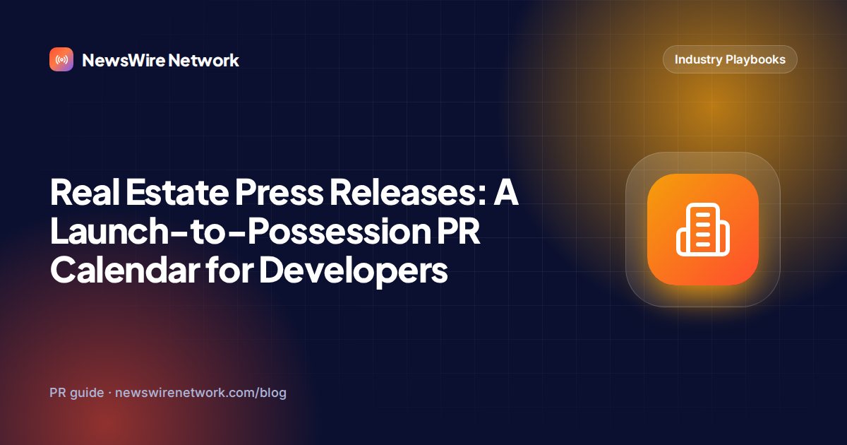 Real Estate Press Releases: A Launch-to-Possession PR Calendar for Developers
